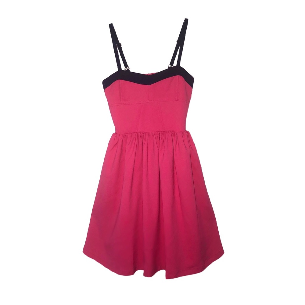 Girls Fitted Bodice Pink Dress Size L